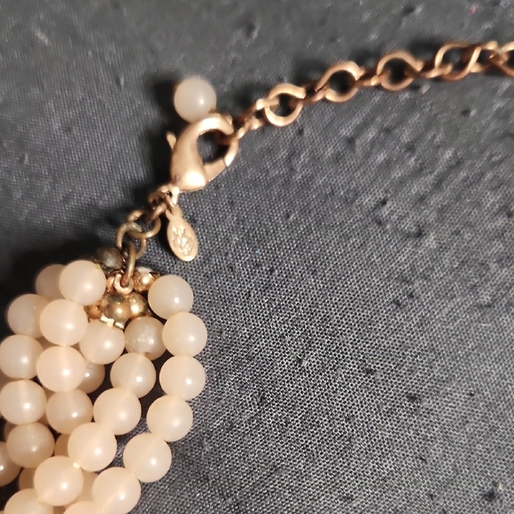 Vintage Multi-Strand Beaded Statement Necklace – Neutral Elegance - Picture 3 of 4